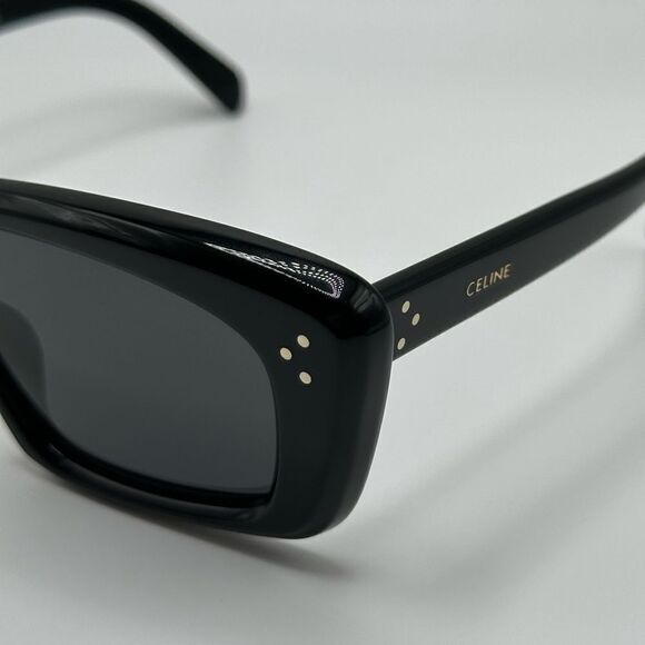 NEW CELINE Sunglasses CL40259I 01A Shiny Black/Smoke Unisex main image 8